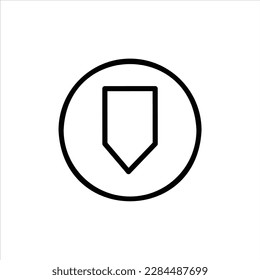 icono flecha abajo1 con vektor aislado y fondo transparente.