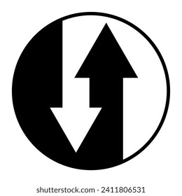 Up down arrows circle, trade turnover relationship concept information exchange