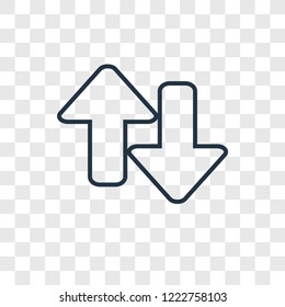 Up and Down Arrows concept vector linear icon isolated on transparent background, Up and Down Arrows concept transparency concept in outline style