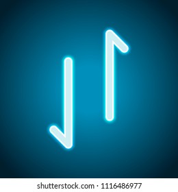 Up and down arrows, download and upload. Linear, thin outline. Neon style. Light decoration icon. Bright electric symbol