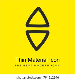 Up and down arrows hand drawn triangles couple outline bright yellow material minimal icon or logo design