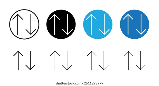 Up and down arrows icon Flat illustration sign