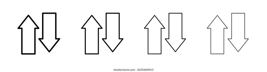 Up and down arrows icon Flat illustration sign