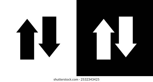 Up and down arrows icon linear logo isolated