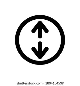 Up And Down Arrows icon outline vector. isolated on white background