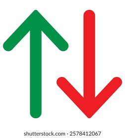 up and down arrows icon. Thin, Light Regular And Bold style. income rising design. Income, inflation rate, benefit, investment, business success, interest rate up, Economy crisis concept. design eps10