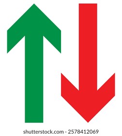 up and down arrows icon. Thin, Light Regular And Bold style. income rising design. Income, inflation rate, benefit, investment, business success, interest rate up, Economy crisis concept. design eps10