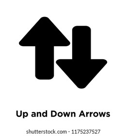 Up and Down Arrows icon vector isolated on white background, logo concept of Up and Down Arrows sign on transparent background, filled black symbol