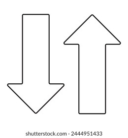 Up and Down Arrows icon vector isolated on white background, logo concept of Up and Down Arrows sign on transparent background, filled black symbol