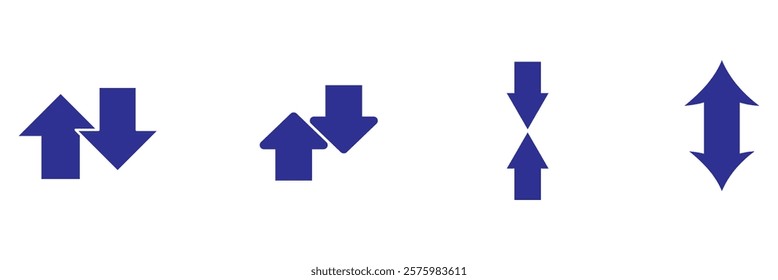 Up and Down Arrows icon vector isolated on white background, logo concept of Up and Down Arrows sign on transparent background.
