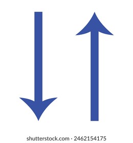 up and down arrows icon vector, up and down long arrows, up-down icon. A small two-way black direction symbol. vector arrow icon design. 