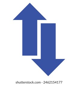 up and down arrows icon vector, up and down long arrows, up-down icon. A small two-way black direction symbol. vector arrow icon design. 