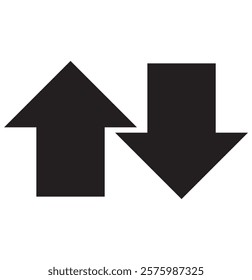 up and down arrows icon vector, up and down long arrows, up-down icon.
