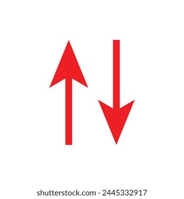 Vector de iconos de flechas arriba y abajo sobre fondo blanco.