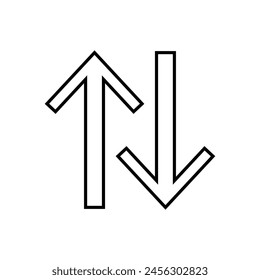 up and down arrows icon vector, Rounded mini arrows, up-down icon. A small two-way black direction symbol 3 1 2
