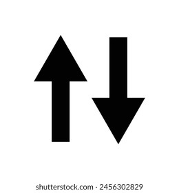 up and down arrows icon vector, Rounded mini arrows, up-down icon. A small two-way black direction symbol 3 1 2
