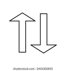 up and down arrows icon vector, Rounded mini arrows, up-down icon. A small two-way black direction symbol 3 1 2
