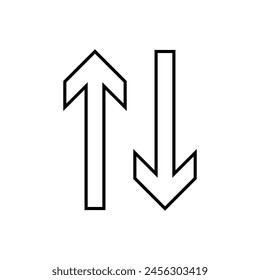 up and down arrows icon vector, Rounded mini arrows, up-down icon. A small two-way black direction symbol 7 4 3