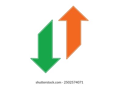 up and down arrows icon vector, Rounded mini arrows, up-down icon. A small two-way black direction symbol.