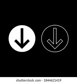 Down arrows icon white color