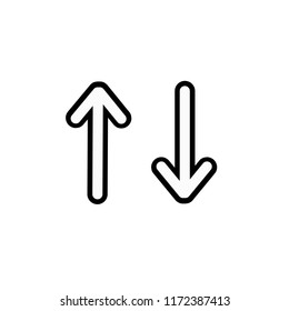 Up and down arrows icon,vector illustration. Flat design style. vector up and down arrows icon illustration isolated on White background, up and down arrows icon Eps10.