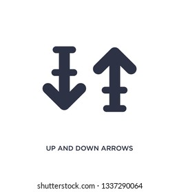 up and down arrows isolated icon. Simple element illustration from arrows concept. up and down arrows editable logo symbol design on white background. Can be use for web and mobile.