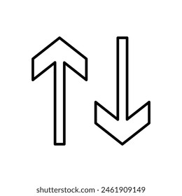 Up and down arrows line icon. linear style sign for mobile concept and web design. Arrows Exchange Vertical outline vector icon. Vector illustration. Eps file 21.