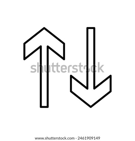 Up and down arrows line icon. linear style sign for mobile concept and web design. Arrows Exchange Vertical outline vector icon. Vector illustration. Eps file 21.