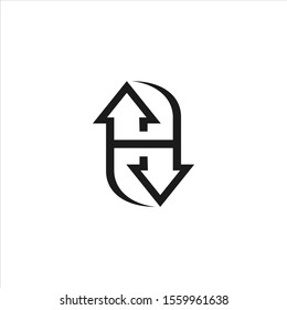 Up and down arrows line icon, outline vector sign, linear style pictogram isolated on white. Exchange symbol, logo illustration. Editable stroke