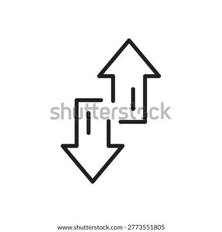 Up and Down Arrows Line Icon.Arrow Switch Up Down Icon.Movement Arrows Line Symbol.Two Way Arrows Icon,.eps

