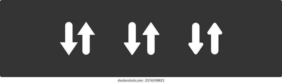 Up and down arrows. Linear vector icon, Black Arrows pointing up and down