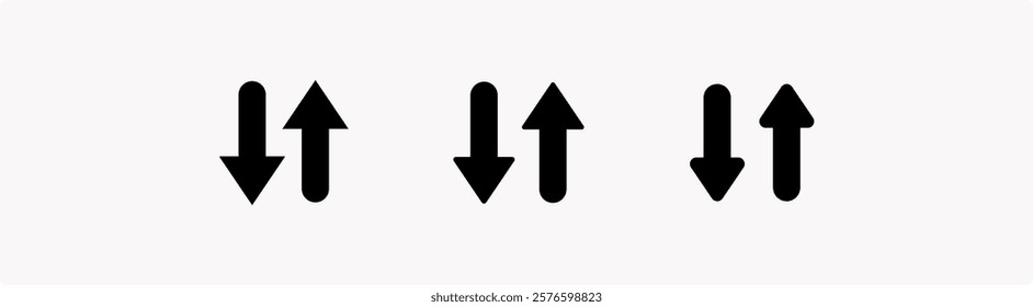 Up and down arrows. Linear vector icon, Black Arrows pointing up and down