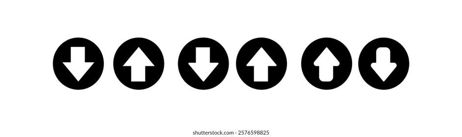 Up and down arrows. Linear vector icon, Black Arrows pointing up and down