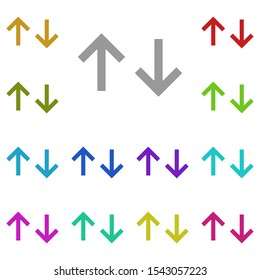 Up and down arrows multi color icon. Simple glyph, flat vector of arrow icons for ui and ux, website or mobile application