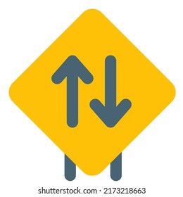Up and down arrows on a sign board