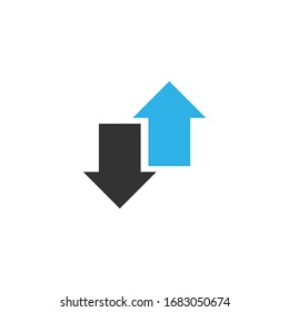 up and down arrows. opposite direction. Stock Vector illustration isolated on white background.
