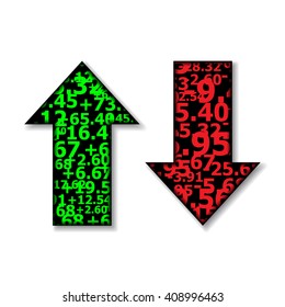Up and Down Arrows Stock Black Vector Illustration