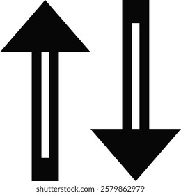 up and down arrows with strokes in them