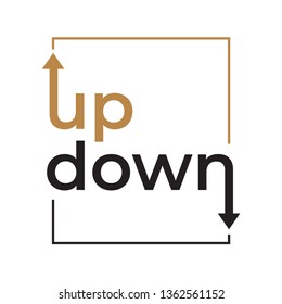 Up and Down with Arrows Typography.