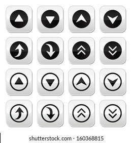 Up and down arrows vector buttons set