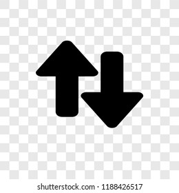 Up and Down Arrows vector icon isolated on transparent background, Up and Down Arrows transparency logo concept