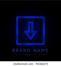Down blue chromium metallic logo