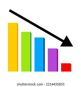 Down Chart Colorful Vector Illustration Of Economy Business Crisis Global Recession