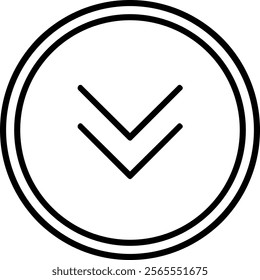 Down Chevron Icon Symbol Art Sign