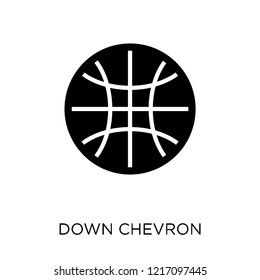 Down chevron icon. Down chevron symbol design from Maps and locations collection. Simple element vector illustration on white background.