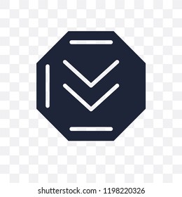 Down chevron transparent icon. Down chevron symbol design from Maps and locations collection. Simple element vector illustration on transparent background.