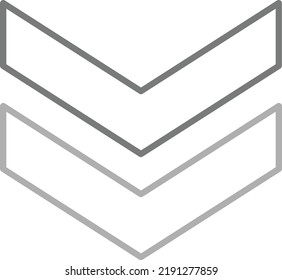 Icono del vector Chevron abajo. Se puede usar para imprimir, móviles y aplicaciones web.