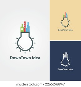 Down City Idea Logo Design Vector