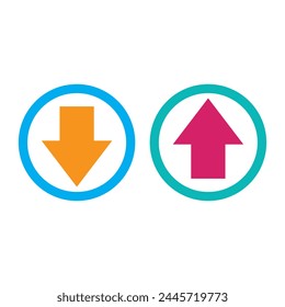 Up down coloring arrows. Up and Down Arrow Icon. Vector Icon Illustration. Arrow up and down banner yellow background. Up and down arrow vector isolated.