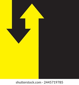 Up down coloring arrows. Up and Down Arrow Icon. Vector Icon Illustration. Arrow up and down banner yellow background. Up and down arrow vector isolated.